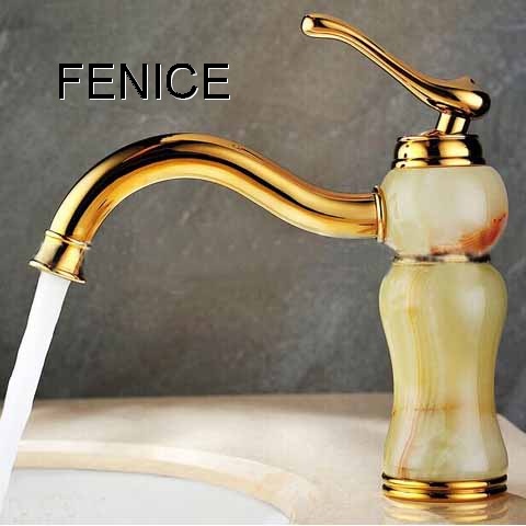 Gold brass basin faucet