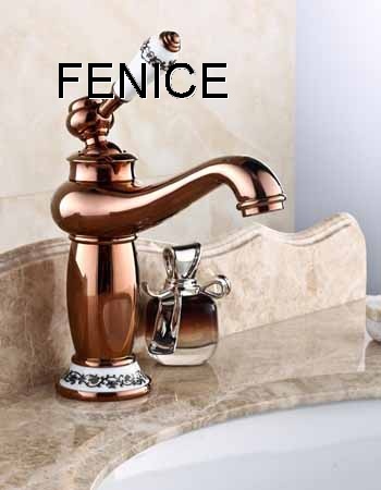 Gold brass basin faucet