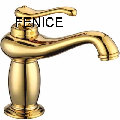 Gold brass basin faucet