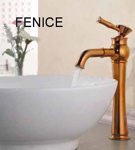 Gold brass basin faucet