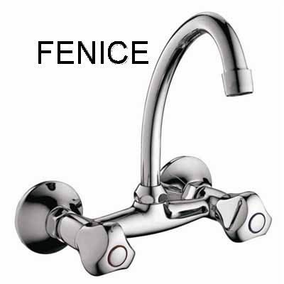 Double lever wall-mounted kitchen mixer