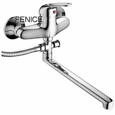single lever wall-mounted kitchen shower mixer